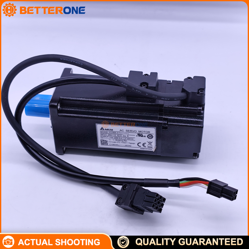 Delta ECMA-C10604RS AC Servo Motor, 400W 0.4kW, 220VAC, 3000rpm, Low Inertia, 20-bit Incremental Encoder, 60mm Frame, Keyway w/Tap, Oil Seal, No Brake