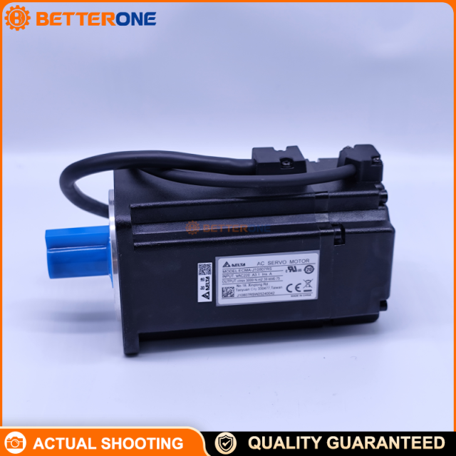 Delta ECMA-J10807RS AC Servo Motor, 750W (0.75kW), 400VAC (380–480V), 3000rpm, Rated Torque 2.39N·m, Incremental Encoder, 80mm Frame, 19mm Keyed Shaft, Length 138.3mm, No Brake