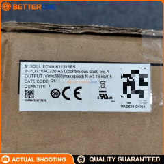 Delta ECMA-K11315RS AC Servo Motor, 1.5kW, 400VAC (380–480V), 2000rpm, Rated Torque 7.16N·m, Peak 21.48N·m, Incremental Encoder, 130mm Frame, 22mm Shaft, Key + Oil Seal, Cable w/ Connector