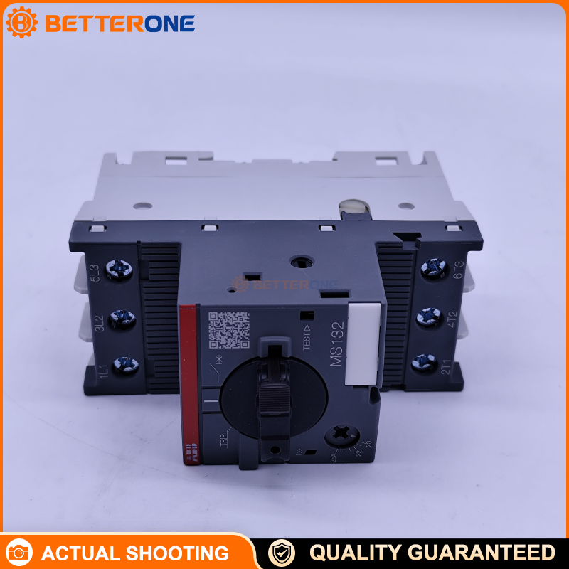 ABB MS132-25 Manual Motor Starter 1SAM350000R1014, 3-Pole MPCB, Adjustable 20–25A, Trip Class 10A, Ics 50kA @ 400VAC, 208–690VAC Motor Protection Breaker, DIN Rail