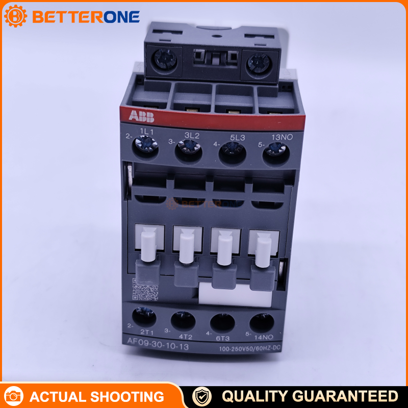 ABB AF09-30-10-13 Contactor 1SBL137001R1310, 3-Pole 3NO + 1NO Aux, Coil 100–250V AC/DC, AC-3 9A, 4kW @ 400V, 690V Main Circuit, Screw Terminals