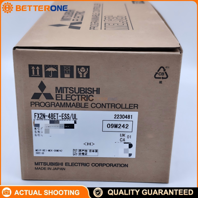 Mitsubishi FX2N-48ET-ESS/UL Digital I/O Extension Unit, AC 100–240V, 24 Digital Inputs (24VDC Sink/Source) + 24 Transistor Outputs (Source), 5–30VDC, 0.5A/Point, Removable Terminal Block (M3), MELSEC-F FX2N/FX3U