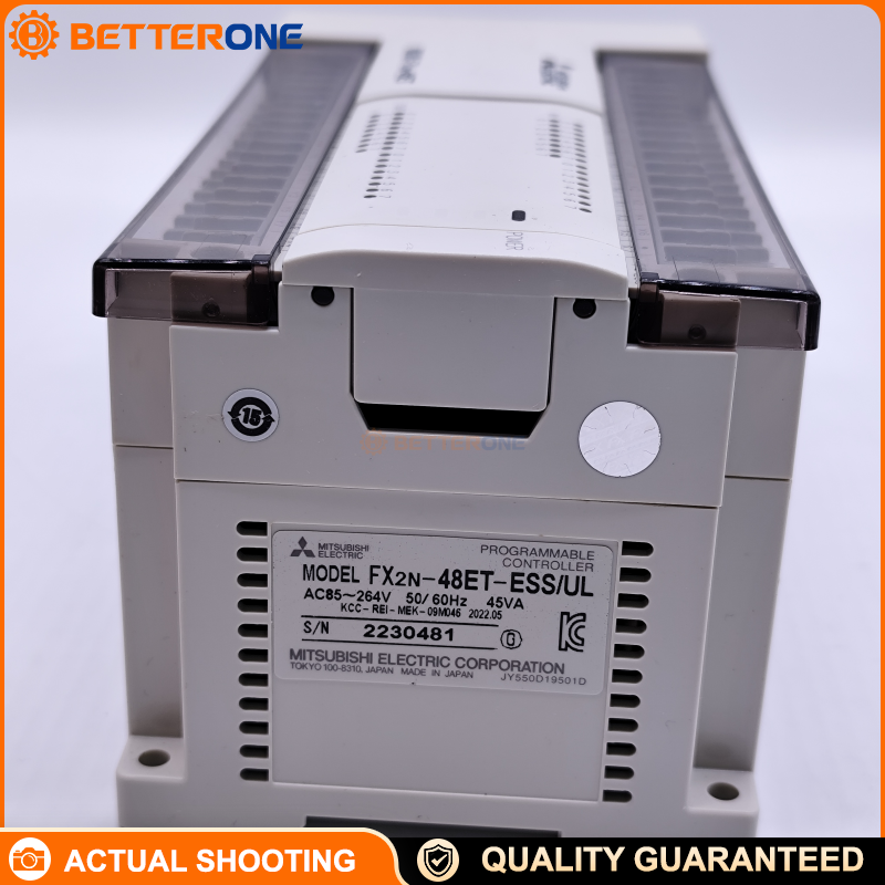 Mitsubishi FX2N-48ET-ESS/UL Digital I/O Extension Unit, AC 100–240V, 24 Digital Inputs (24VDC Sink/Source) + 24 Transistor Outputs (Source), 5–30VDC, 0.5A/Point, Removable Terminal Block (M3), MELSEC-F FX2N/FX3U