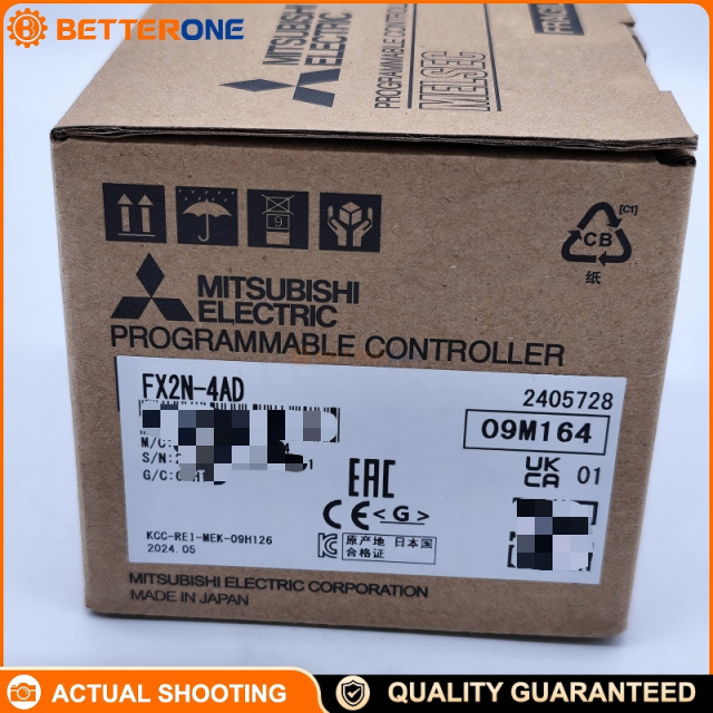 Mitsubishi FX2N-4AD Analog Input Module, 4-Channel, ±10V / ±20mA, 12-bit (11-bit + Sign), 15ms/Ch (6ms High-Speed), 24VDC, MELSEC-F PLC Expansion
