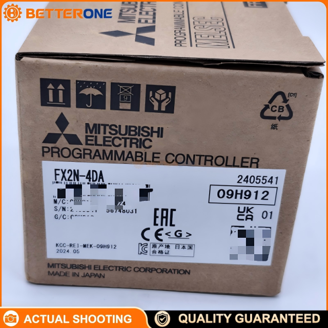 Mitsubishi FX2N-4DA Analog Output Module, 4 Channels, Voltage/Current Selectable (-10–+10V / 0–20mA / 4–20mA), 12-bit Class, 8 I/O Points for MELSEC-FX2N PLC