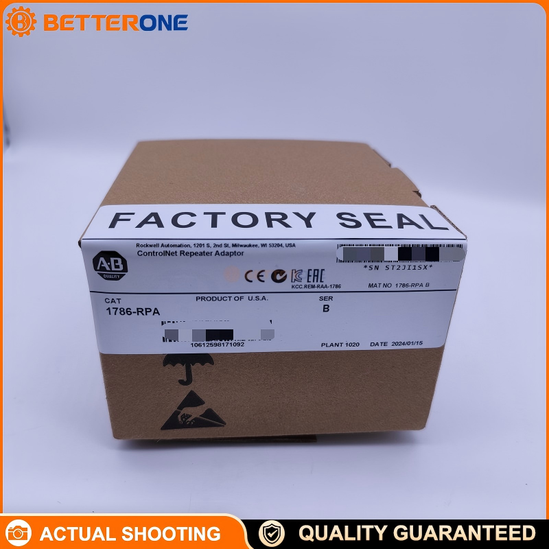 Allen-Bradley 1786-RPA/B ControlNet Modular Repeater Adapter, 18–36VDC (24VDC Class 2/SELV), 5VDC Backplane 1.6A Max, Up to 4 Repeater Modules, DIN-Rail Mount, BNC Coax Port