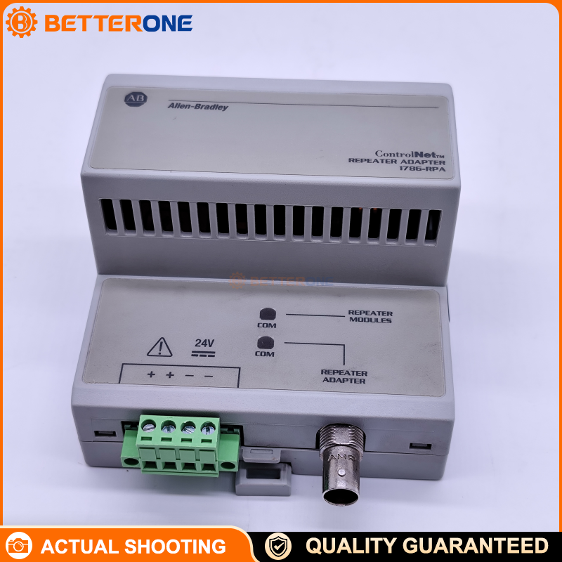 Allen-Bradley 1786-RPA/B ControlNet Modular Repeater Adapter, 18–36VDC (24VDC Class 2/SELV), 5VDC Backplane 1.6A Max, Up to 4 Repeater Modules, DIN-Rail Mount, BNC Coax Port