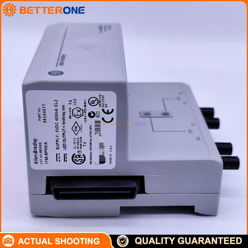 Allen-Bradley 1786-RPFM ControlNet Medium-Distance Fiber Repeater Module, 2-Port ST, 62.5/125µm Multimode, 1300nm, Up to 3000m, 5Mbps, 5VDC 400mA (via 1786-RPA/B)