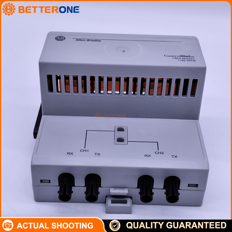 Allen-Bradley 1786-RPFM ControlNet Medium-Distance Fiber Repeater Module, 2-Port ST, 62.5/125µm Multimode, 1300nm, Up to 3000m, 5Mbps, 5VDC 400mA (via 1786-RPA/B)