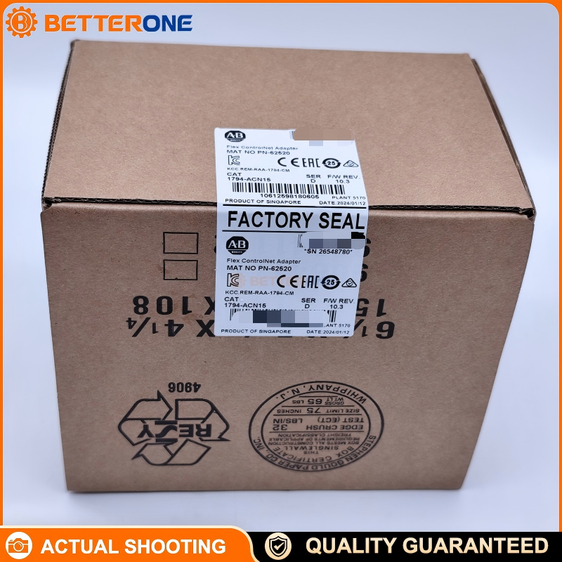 Allen-Bradley 1794-ACN15 FLEX I/O ControlNet Adapter Module, 8-Slot Capacity, 5 Mbps, 24VDC (19.2–31.2VDC), Dual BNC Ports, FlexBus 5V 640mA