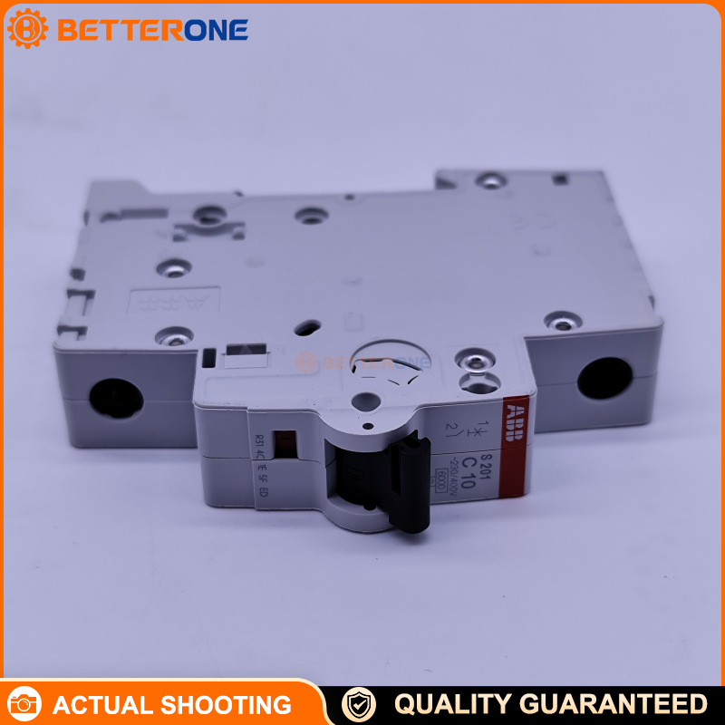 ABB S201-C10 Miniature Circuit Breaker 2CDS251001R0104, 1-Pole, C Curve, 10A, 6kA @ 230/400VAC, Ui 440V, Energy Limiting Class 3, DIN Rail, Screw Terminals