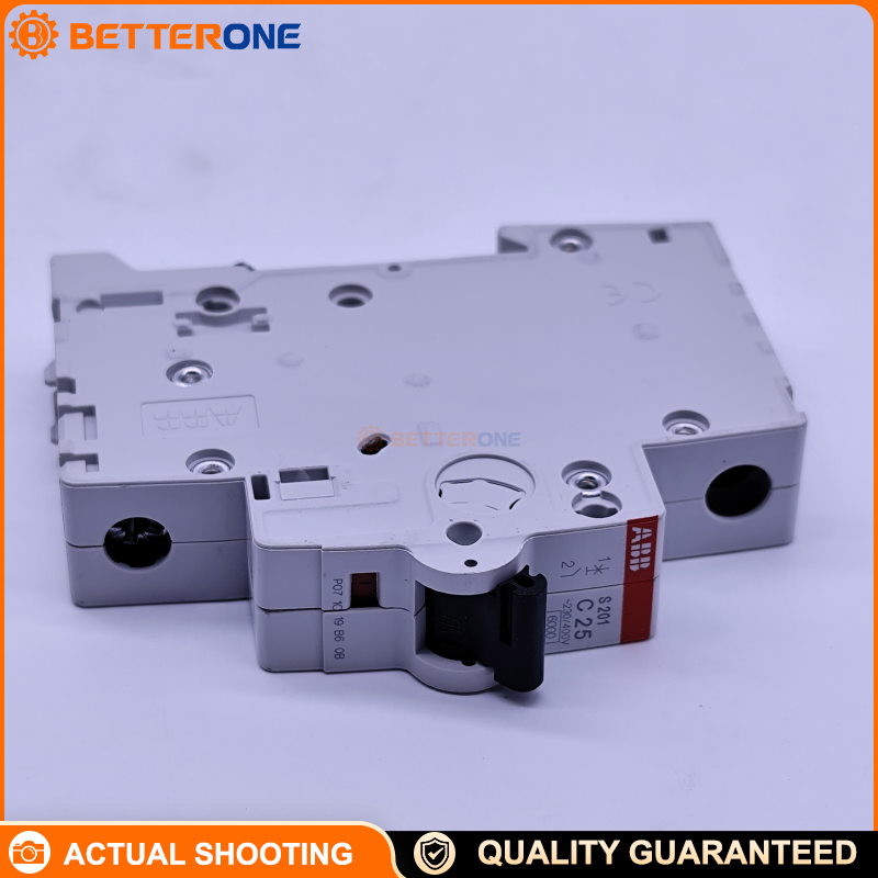 ABB S201-C25 Miniature Circuit Breaker 2CDS251001R0254, 1-Pole, C Curve, 25A, 6kA @ 230/400VAC, Ui 440V, Uimp 4kV, DIN Rail, Screw Terminals