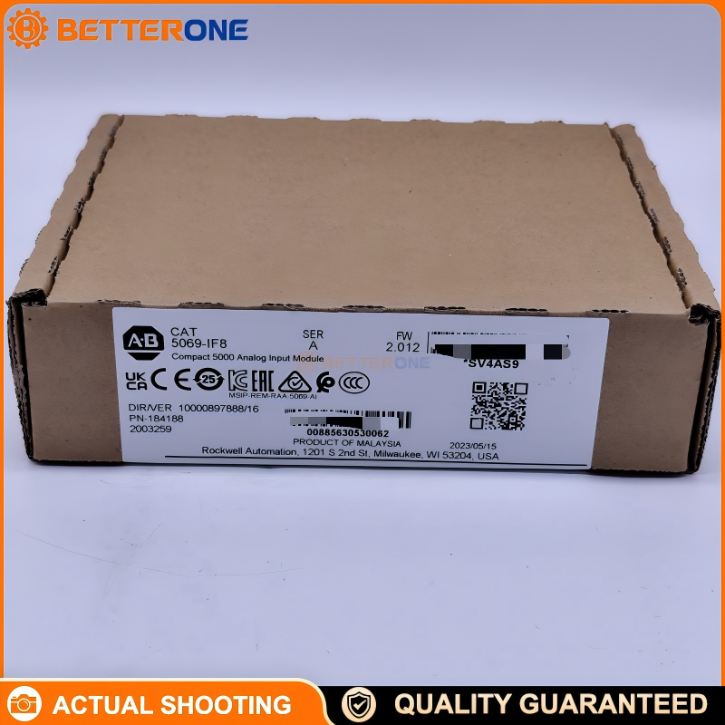 Allen-Bradley 5069-IF8 Compact 5000 I/O 8-Ch Analog Input Module, Voltage/Current (±10V, 0–10V, 0–5V, 0–20mA, 4–20mA), 16-bit, Sigma-Delta ADC, 18–32VDC SA/MOD Power, 5069-RTB18