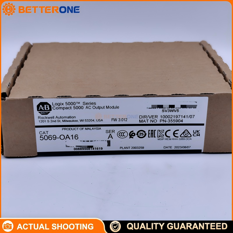 Allen-Bradley 5069-OA16 Compact 5000 I/O 16-Point 120/240VAC Digital Output Module, 85–264VAC 47–63Hz, 0.5A/Ch 4A/Module, AC SA Power, 5069-RTB18