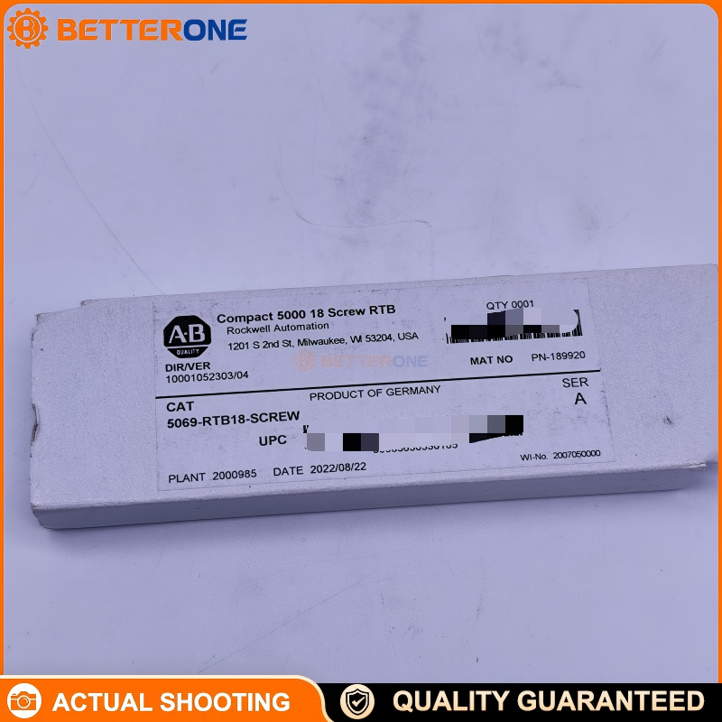 Allen-Bradley 5069-RTB18-SCREW Removable Terminal Block Kit, Compact 5000/5069 Compact I/O, 18-Pin Screw Type, 300VAC Max, 10A Max, 0.4 N·m