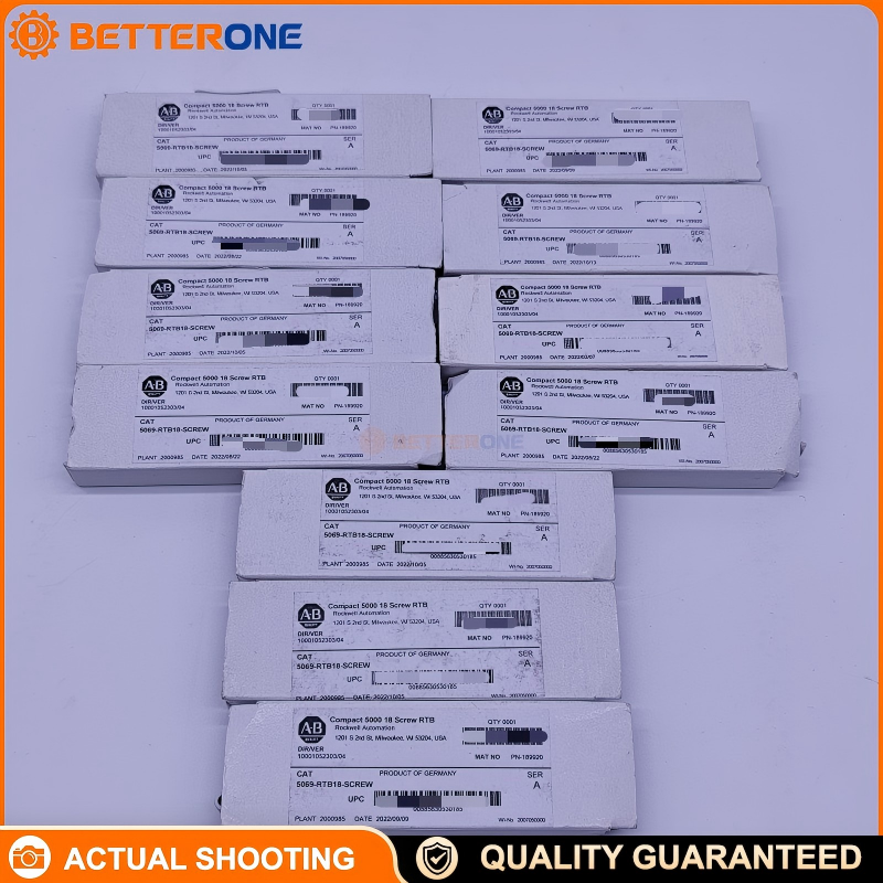 Allen-Bradley 5069-RTB18-SCREW Removable Terminal Block Kit, Compact 5000/5069 Compact I/O, 18-Pin Screw Type, 300VAC Max, 10A Max, 0.4 N·m
