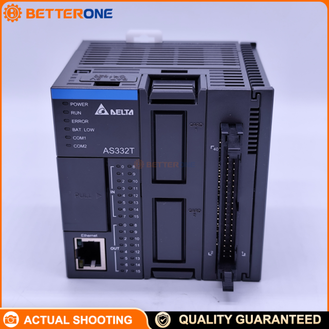Delta AS332T-A AS Series Modular PLC CPU, 24VDC, 16DI/16DO, Ethernet + USB + RS-485×2, 128K Steps Program, 64K Words Memory, Up to 32 Expansion Modules, 6-Axis 200kHz Pulse Positioning