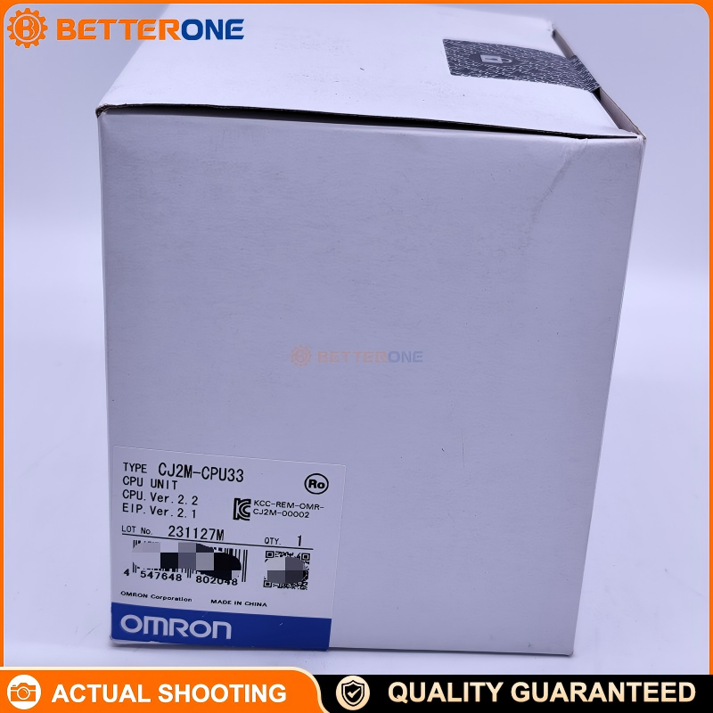 OMRON CJ2M-CPU33 CJ2M PLC CPU Unit with Built-in EtherNet/IP, 20K Steps Program, 64K Words Memory, 2560 I/O Max, USB Programming, Option Port for RS-232C/RS-485, Up to 3 Expansion Racks