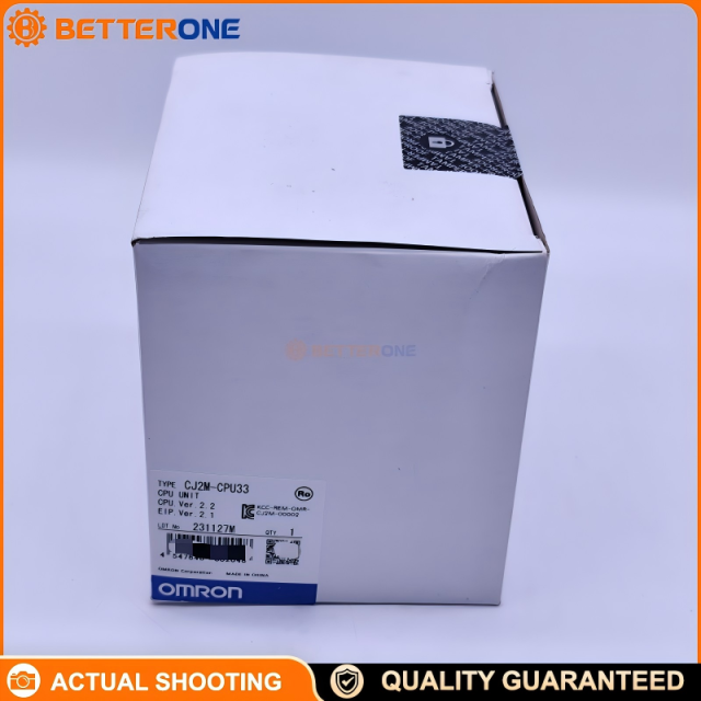 OMRON CJ2M-CPU33 CJ2M PLC CPU Unit with Built-in EtherNet/IP, 20K Steps Program, 64K Words Memory, 2560 I/O Max, USB Programming, Option Port for RS-232C/RS-485, Up to 3 Expansion Racks