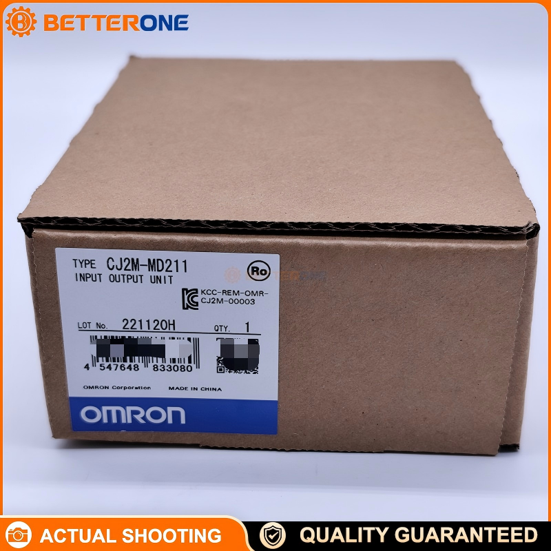OMRON CJ2M-MD211 Pulse I/O Module for CJ2M, NPN, 10 Digital Inputs (4 Interrupt/Quickresponse, 2 High-Speed Counter), 6 Outputs (2 Pulse, 2 PWM, Solid-State), DIN Rail