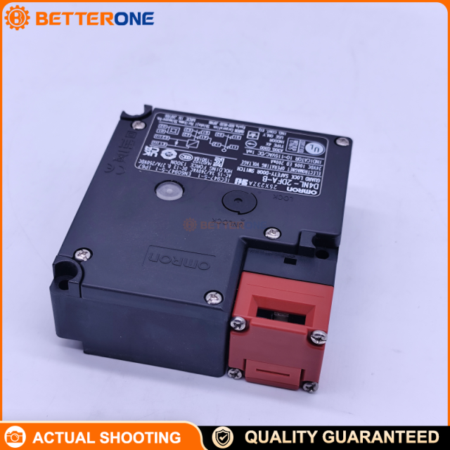 OMRON D4NL-2DFA-B Guard Lock Safety Door Switch, Key-Operated, 2NC Door + 2NC Lock Monitor, 24VDC Solenoid, Power-to-Unlock, IP67, 1300N Holding Force, G1/2