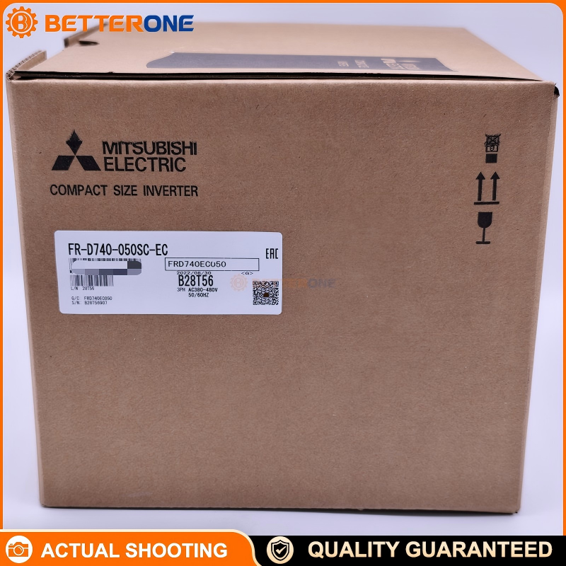 Mitsubishi Electric FR-D740-050SC-EC VFD Inverter Drive, 3-Phase 380–480VAC, 2.2kW, 5A @ 50°C, Safe Torque Off (STO), Built-in 4-Digit LED, Spring Clamp Terminals, IP20