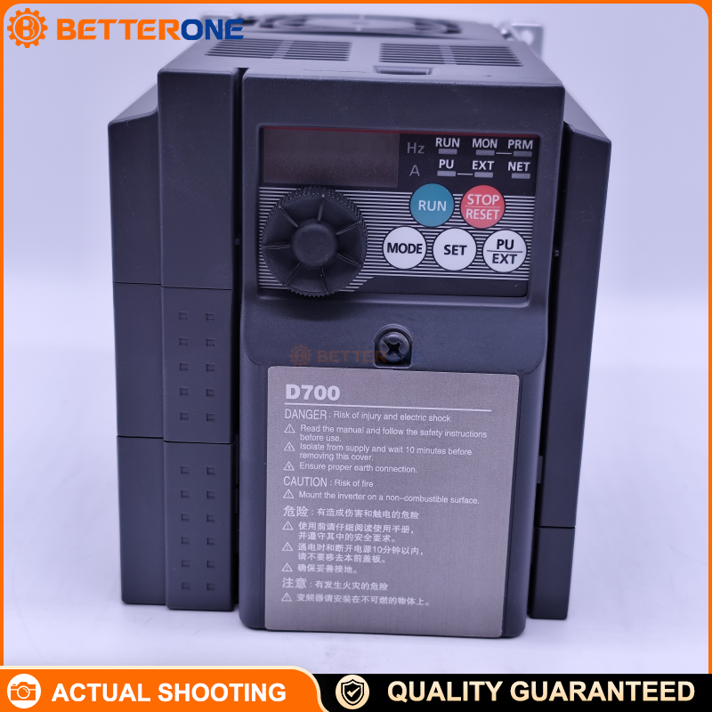 Mitsubishi Electric FR-D740-050SC-EC VFD Inverter Drive, 3-Phase 380–480VAC, 2.2kW, 5A @ 50°C, Safe Torque Off (STO), Built-in 4-Digit LED, Spring Clamp Terminals, IP20