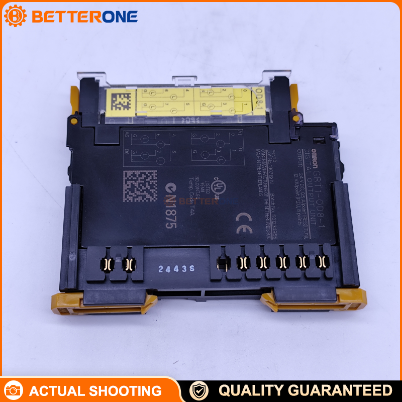 OMRON GRT1-OD8-1 SmartSlice Digital Output Module, 8-Point PNP, 24VDC (20.4–26.4V) Output, 0.5A/Channel, Push-in Wiring, IP20, 84×15×74.4mm