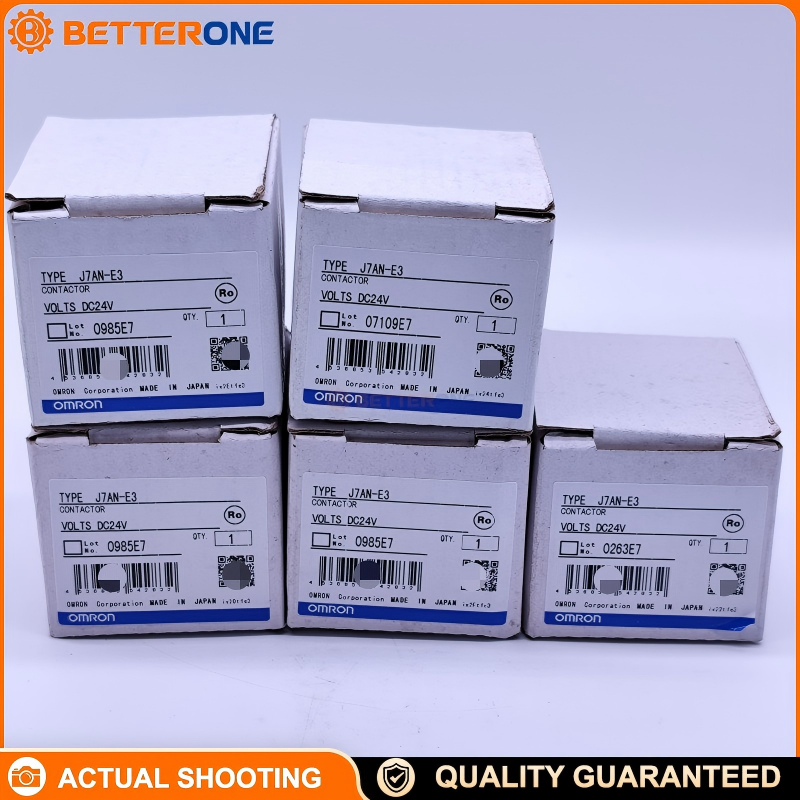 OMRON J7AN-E3 Electromechanical Contactor, 3PST-NO (3 Form A), 15A Rated, 600VAC Max Switching, Screw Terminals, Chassis/DIN-Rail Mount, Coil Voltage by Suffix (e.g., DC12/DC24)