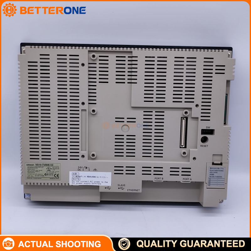 OMRON NS10-TV00B-V2 NS Series HMI Touch Panel, 10.4in TFT VGA 640×480, Ethernet + 2×RS-232C + USB, 24VDC (20.4–27.6V), 25W Max, 60MB Memory, Black Case