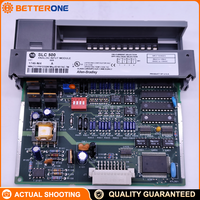 Allen-Bradley 1746-NI4 SLC 500 Analog Input Module, 4-Channel, Per-Channel Voltage/Current Selectable, 16-Bit, ±10V/0–10V/0–5V/1–5V, ±20mA/0–20mA/4–20mA, Removable Terminal Block