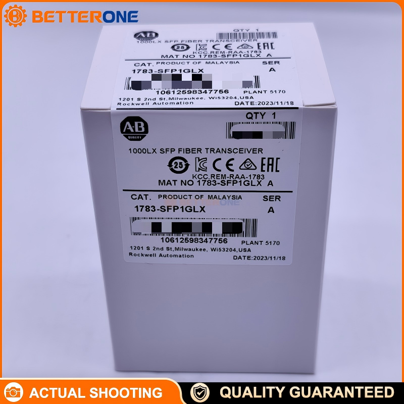 Allen-Bradley 1783-SFP1GLX Stratix SFP Transceiver, 1Gb 1000BASE-LX/LH, SMF G.652, 1310nm, 10km, Dual LC, DOM, Industrial Temperature