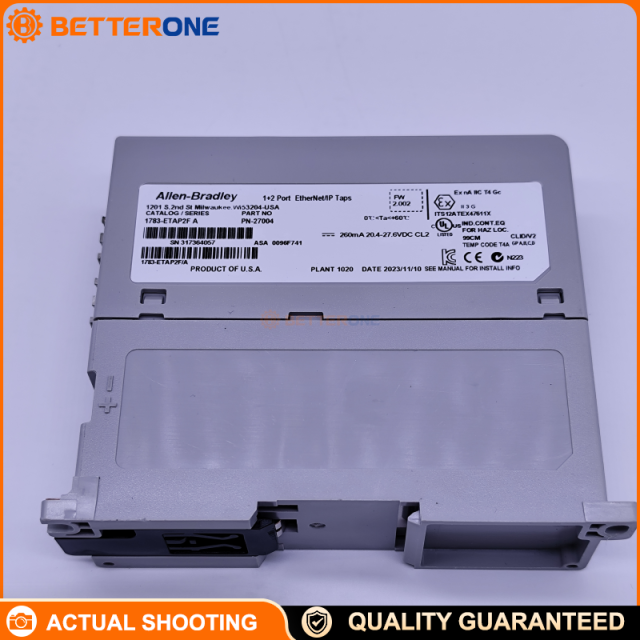 Allen-Bradley 1783-ETAP2F EtherNet/IP Tap Module, 1×RJ45 10/100M Copper + 2×Fiber 100BASE-FX (LC Duplex), DIN-Rail Mount, IP20, For Linear/Ring Networks