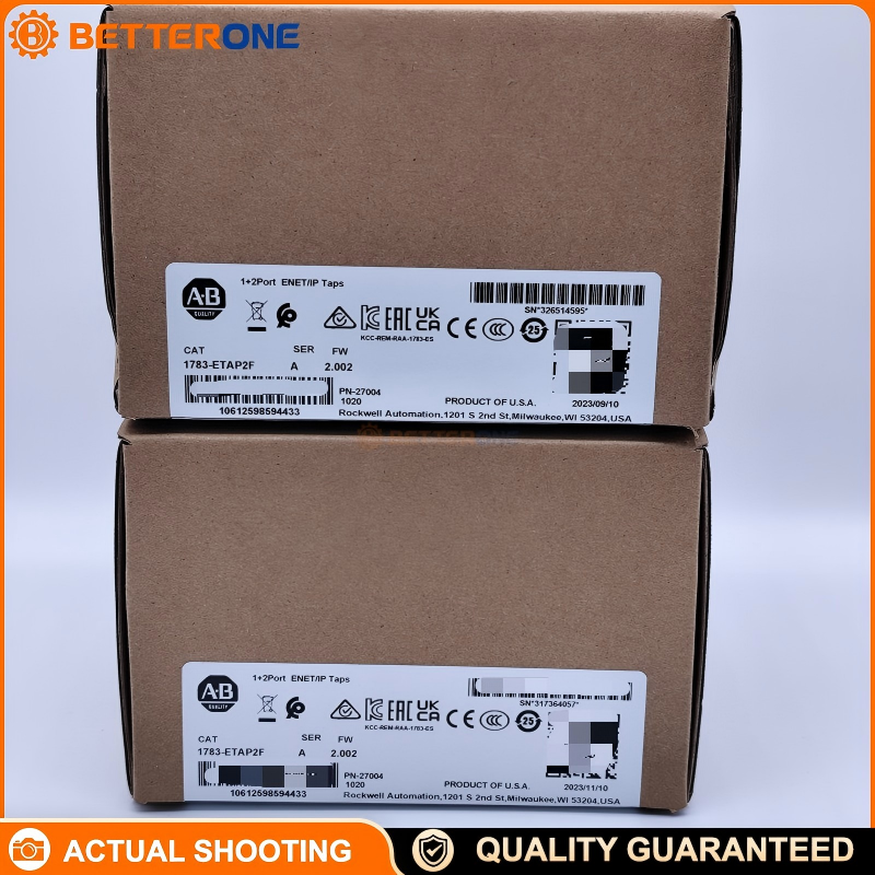 Allen-Bradley 1783-ETAP2F EtherNet/IP Tap Module, 1×RJ45 10/100M Copper + 2×Fiber 100BASE-FX (LC Duplex), DIN-Rail Mount, IP20, For Linear/Ring Networks