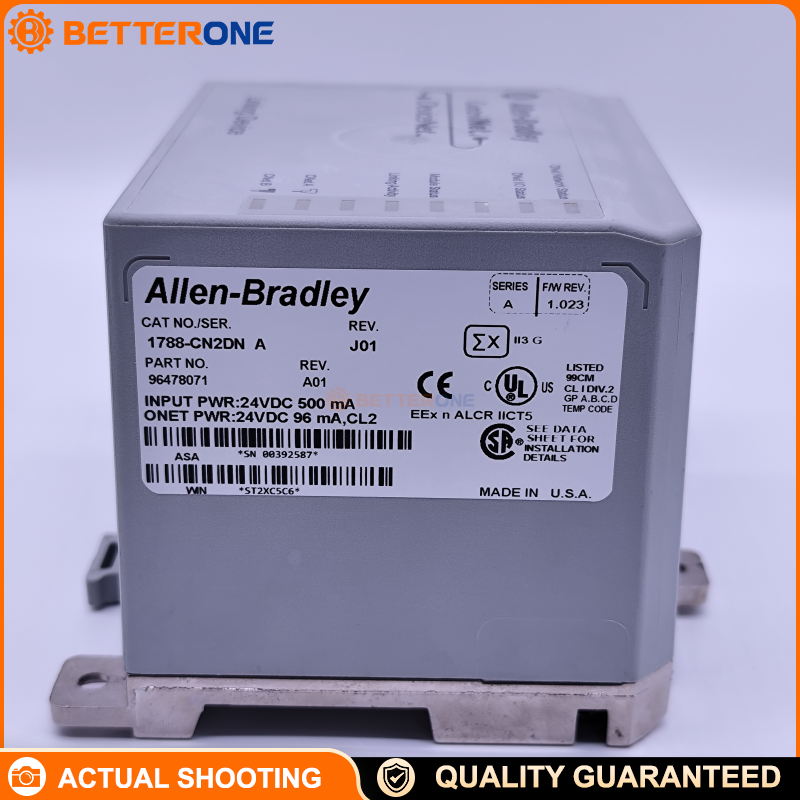 Allen-Bradley 1788-CN2DN ControlNet-to-DeviceNet Linking Device, 24VDC, Dual ControlNet (A/B) Coax RG6, DeviceNet Scanner, 0–60°C, Open-Style, DIN-Rail/Panel Mount