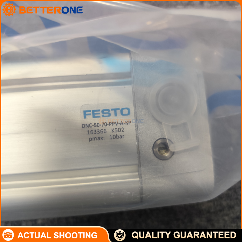 Festo DNC-50-70-PPV-A-KP ISO 15552 Standard Pneumatic Cylinder, 50mm Bore 70mm Stroke, Double-Acting, PPV Adjustable Cushioning, M16×1.5 Rod Thread, With Proximity Sensor Capability & Clamping Unit (KP)