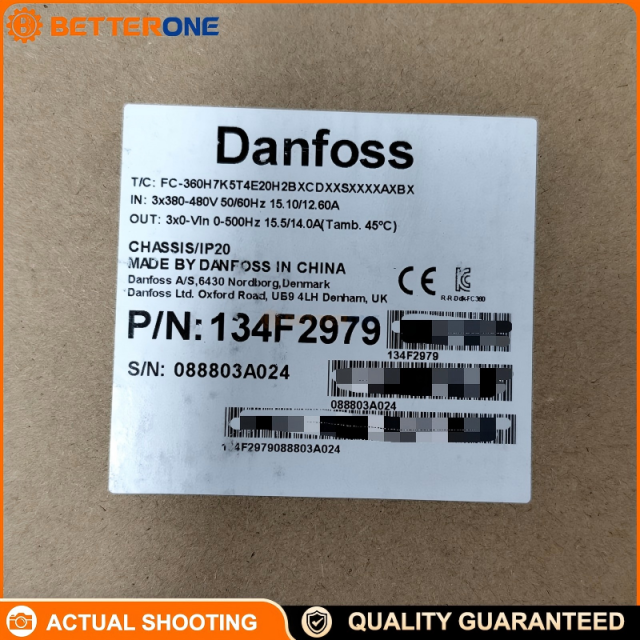 Danfoss VLT® AutomationDrive FC 360 FC-360H7K5T4E20H2BXCDXXSXXXXAXBX VFD, 7.5kW 10HP, 3-Phase 380–480VAC, IP20 Chassis, H2 RFI Class A2, Brake Chopper, Coated PCB