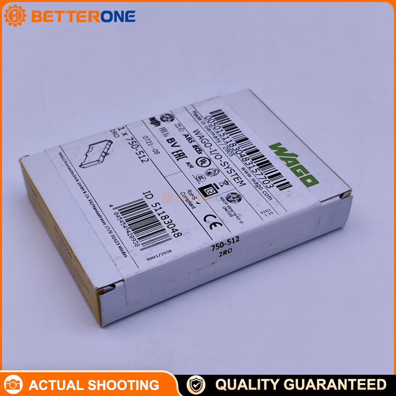 WAGO 750-512 2-Channel Relay Output Module, 2×NO (Make Contact), 250VAC 2A, 500VA/60W Switching Power, DIN-Rail, IP20, 0–55°C