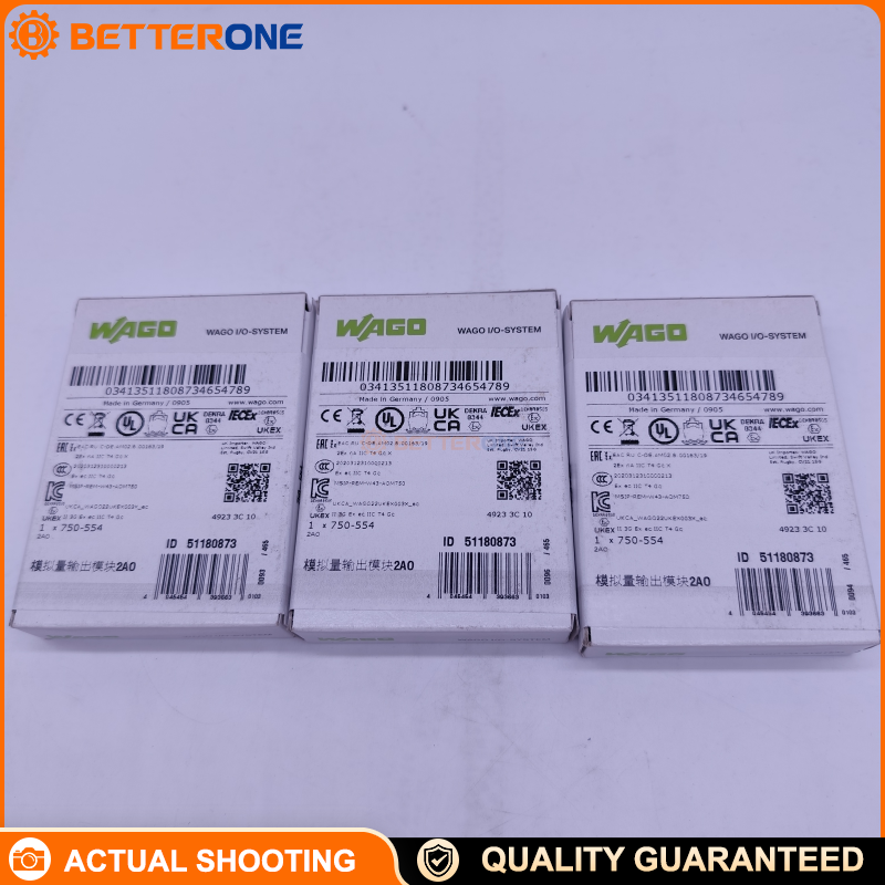 WAGO 750-554 2-Channel Analog Output Module, 4–20 mA, 12-Bit, 2 ms Conversion, ≤600 Ω Load, 500 V Isolation, 24V Field-Powered, DIN-Rail, IP20