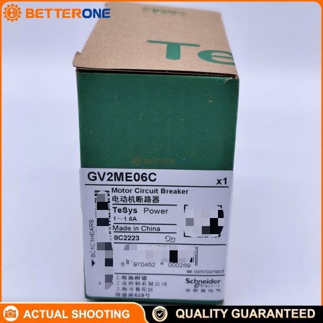 Schneider Electric TeSys GV2ME06C Thermal-Magnetic Motor Protection Circuit Breaker / Manual Motor Starter, 3-Pole, 1-1.6 A Adjustable