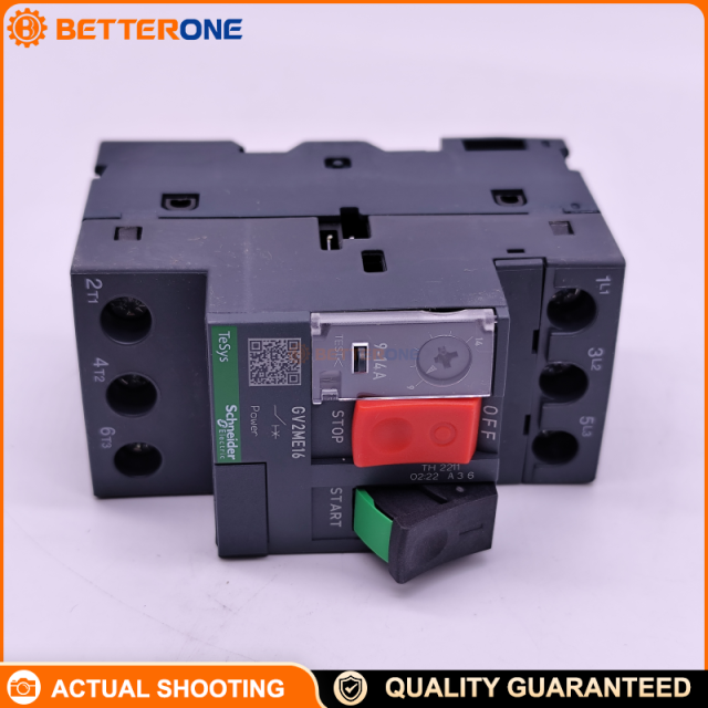 Schneider Electric TeSys GV2ME16 Thermal-Magnetic Motor Protection Circuit Breaker / Manual Motor Starter, 3-Pole, 9–14 A Adjustable