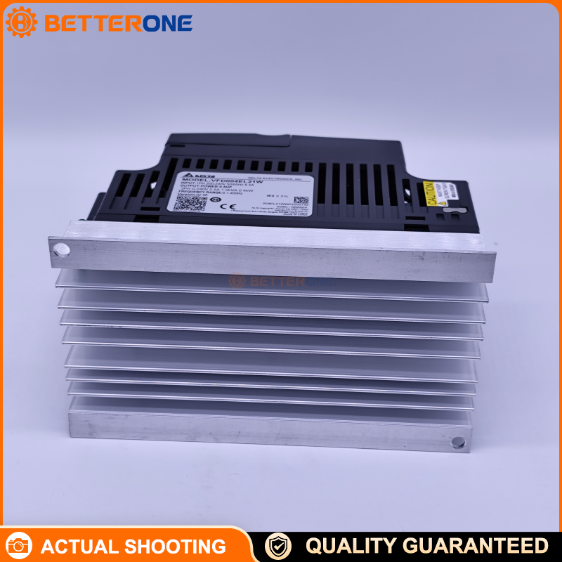Delta VFD004EL21W(-1) VFD-EL-W Series AC Drive, 230V 1-Phase Input, 0.4kW (0.5HP), 2.5A Output, V/F & Sensorless Vector Control, 0.1–400Hz