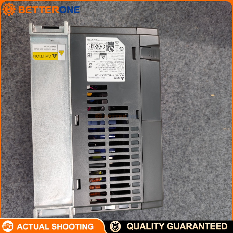 Delta VFD022C43A-21 C2000 Plus Vector Control Drive, 460VAC 3-Phase Input, 2.2kW (3HP), 5.9A/8.7A Dual Rating, Speed/Torque/Position Control, 0–599Hz, IP20
