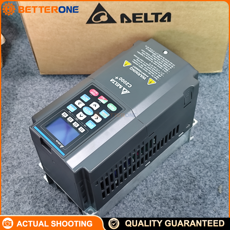 Delta VFD022C43A-21 C2000 Plus Vector Control Drive, 460VAC 3-Phase Input, 2.2kW (3HP), 5.9A/8.7A Dual Rating, Speed/Torque/Position Control, 0–599Hz, IP20