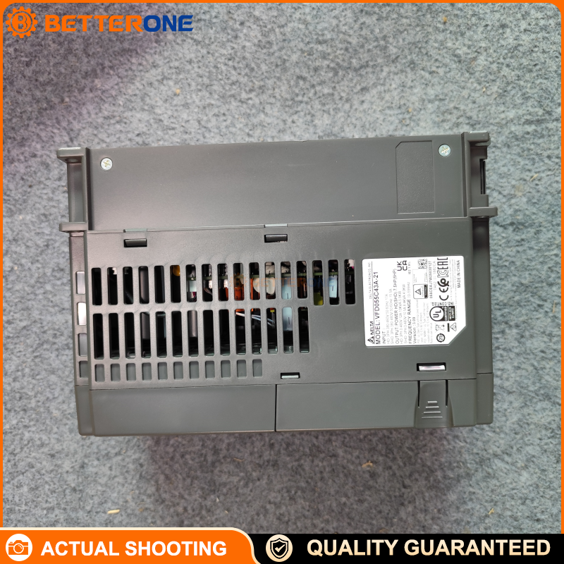 Delta VFD055C43A-21 C2000 Series Vector Control Drive, 460VAC 3-Phase Input, 5.5kW (7.5HP), 12A HD / 10.5A SHD, Built-in Braking Chopper, IP20, 0–599Hz