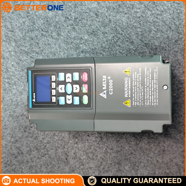 Delta VFD055C43A-21 C2000 Series Vector Control Drive, 460VAC 3-Phase Input, 5.5kW (7.5HP), 12A HD / 10.5A SHD, Built-in Braking Chopper, IP20, 0–599Hz