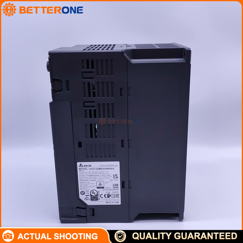 Delta VFD13AMS43ANSAA MS300 Series VFD, 460VAC 3-Phase Input, 5.5kW (7.5HP), 13A HD / 15.7A ND, Compact Vector Control, 0–599Hz, IP20, USB + RS-485 Modbus