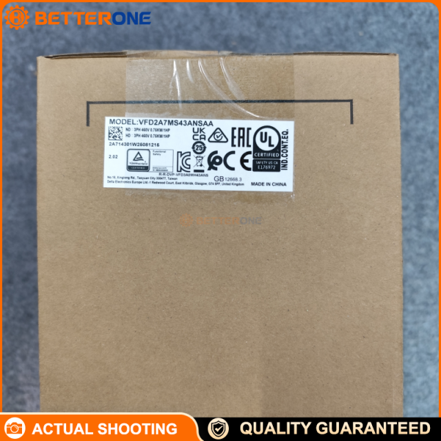 Delta VFD2A7MS43ANSAA AC Drive MS300 Series 0.75 kW / 1 HP 3-Phase Variable Frequency Drive, 460 VAC, 2.7 A Output, Compact Vector Control