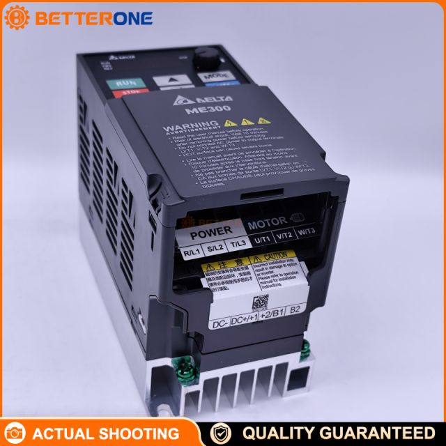 Delta VFD2A8ME21ANSAA ME300 Series AC Drive, 230VAC 1-Phase Input, 0.4kW (0.5HP), 3.2A ND / 2.8A HD, Sensorless Vector VFD with STO  （型号、系列