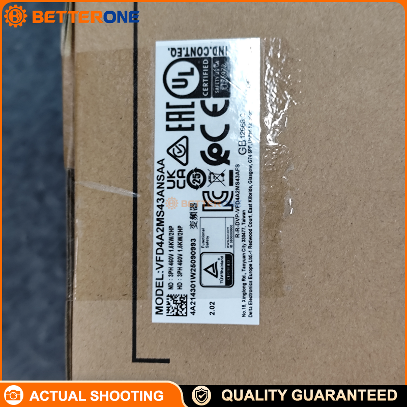 Delta VFD4A2MS43ANSAA MS300 Series VFD, 460VAC 3-Phase Input, 1.5kW (2HP), 4.2A HD / 4.6A ND, Compact Vector Control, 0–599Hz, IP20